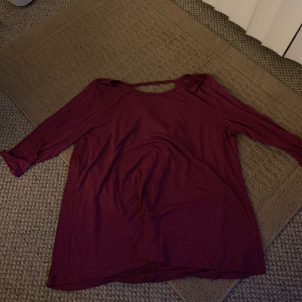 Lane Bryant 3/4 sleeve top w/ slouch keyhole back